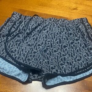Calvin Klein Logo Print Women's Athletic Shorts with Pockets